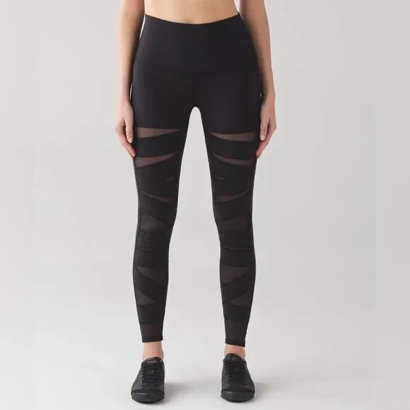 Lululemon Wunder Under Mesh Leggings 4 - Black