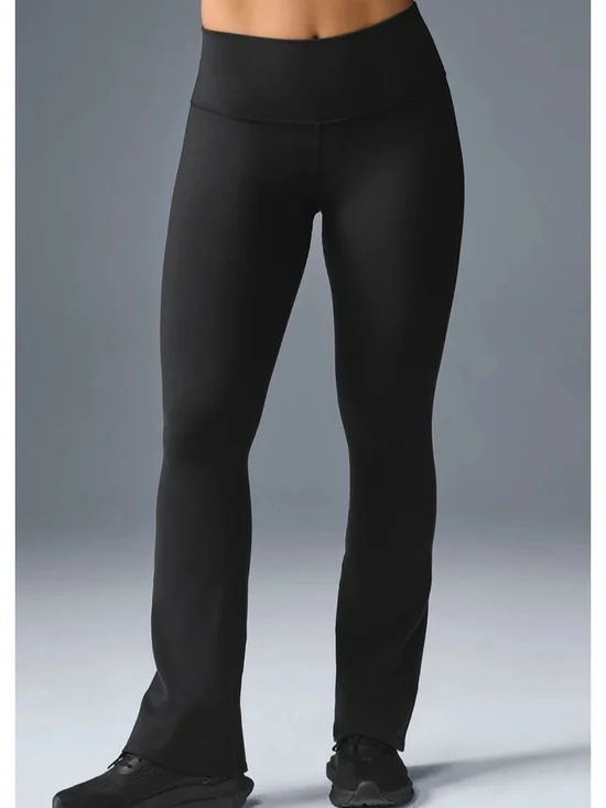 ALO Yoga Black High-Rise Airbrushed 7/8 Bootcut Leggings Sz M NWT