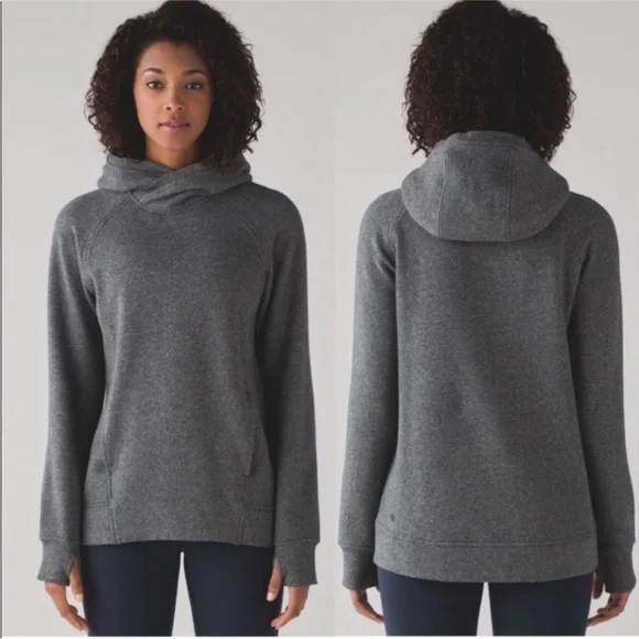 LULULEMON Fleece Please Pullover 4 Heathered Speckled Gray