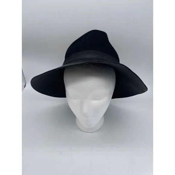 Vince Camuto Women Black Wool Floppy Adjustable Hat One Size NWT <3
