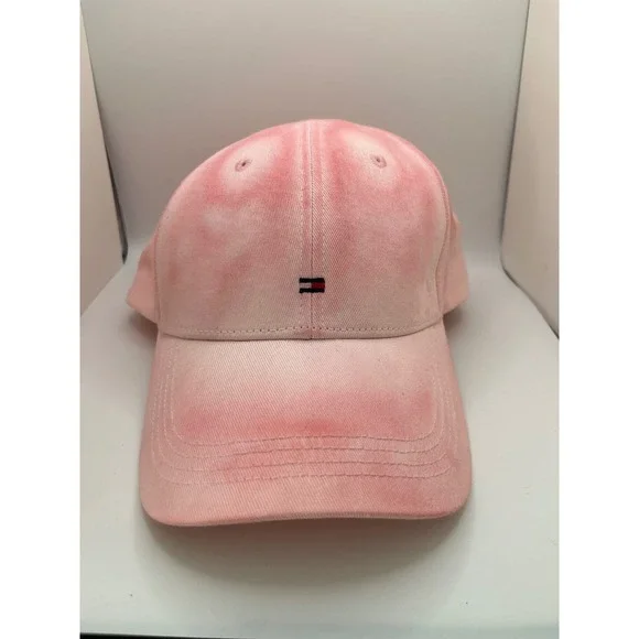 Tommy Hilfiger Tie Dye Baseball Cap Women OS Pink‎ Adjustable Embroidered Logo
