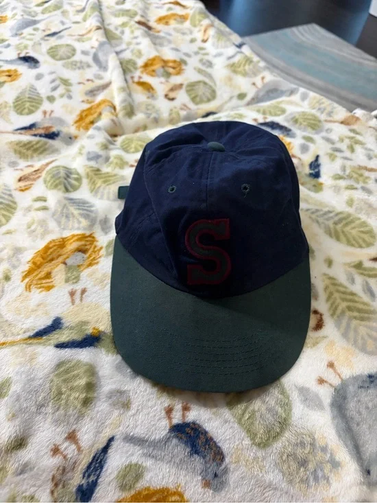 Navy and Dark Green Baseball Cap with 'S' Accent