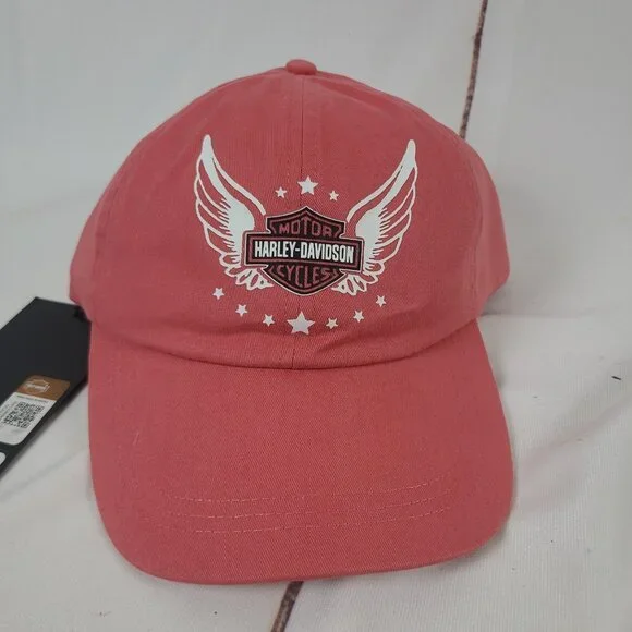 Harley Davison Motorcycles Hat Cap Women's Wounded Warrior Project‎ Salmon NWT