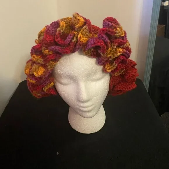 Handcrafted Crochet multi-color ruffle bucket hat