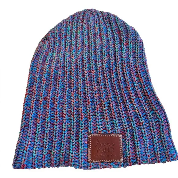 Love Your Melon Knit Beanie Purple Speckled Knit Hat