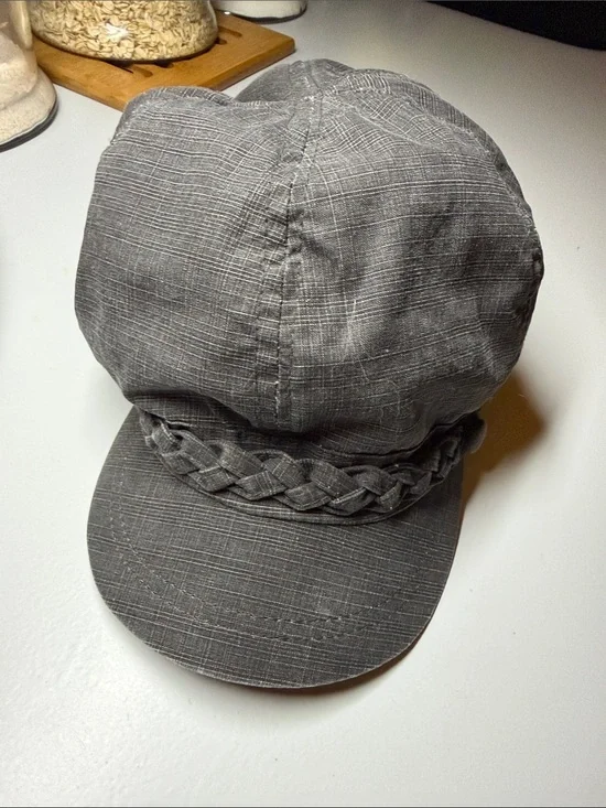 Gray Braided Newsboy Cap