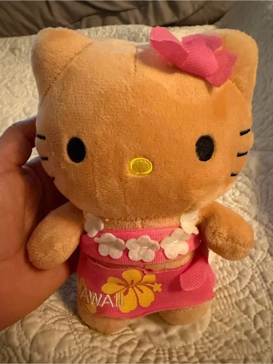 Hello Kitty Tan Plush with Pink Floral Dress and Bow from Hawaii.