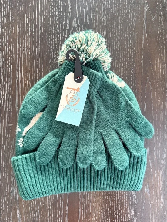 Class Club Little & Big Boys' Fair Isle Beanie and Gloves - Green
