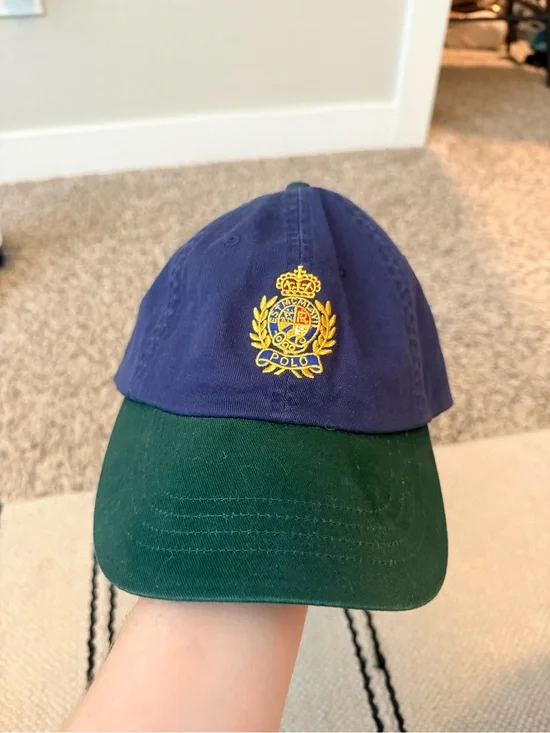 Polo by Ralph Lauren Two-Tone Crest Baseball Cap - Navy & Forest Green