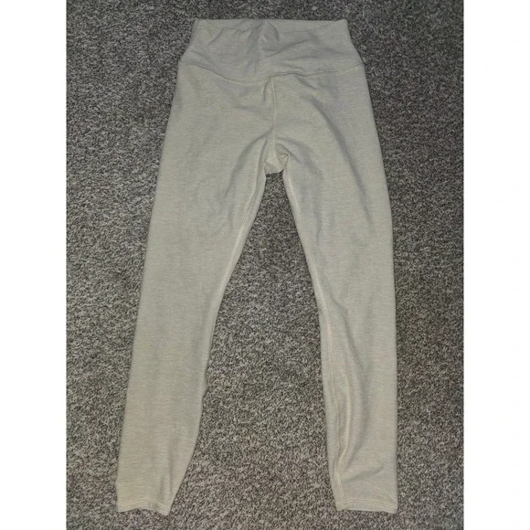 Alo Yoga Alosoft High Waist Leggings Oatmeal Heather Beige Womens Size M