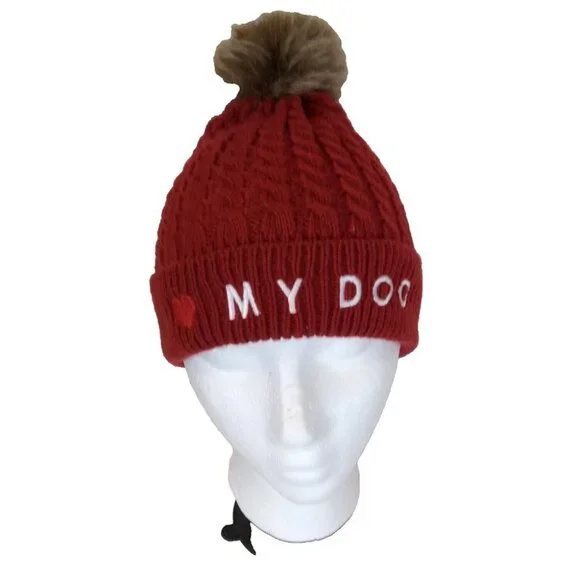 Holiday Tails Red Knit Beanie Hat – 