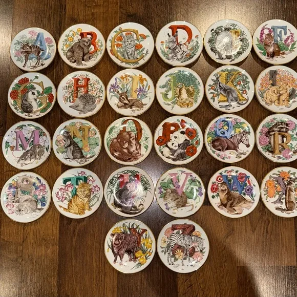 Alphabet Animal Ceramic Coasters - Assorted Colors