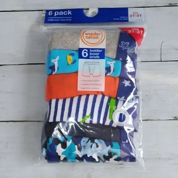 Toddler Boys Comfort Waist Boxer Briefs Underwear 6 pack