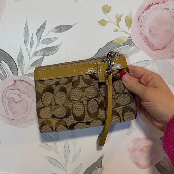 Coach Mustard Yellow Signature Wristlet
