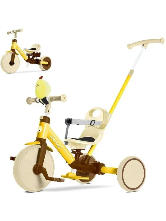 5-in-1 Toddler Tricycle for Ages 1.5-5, Adjustable Parent Steering, Safe & Fun