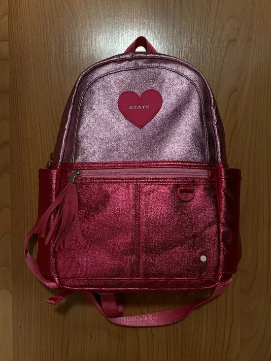 State Kane Mini Backpack, Pink, Unused, Metallic