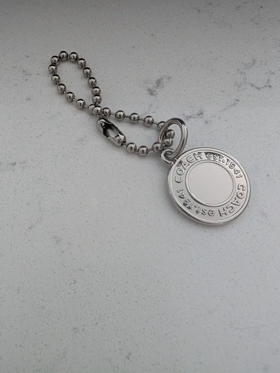 Coach Est. 1941 Round Silver Metal Hangtag Bag Charm Rare Replacement Tag