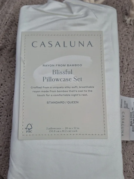 Casaluna Blissful Rayon Bamboo Pillowcase Set — White