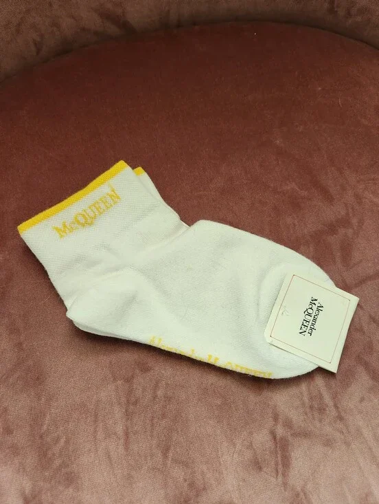 NWT Alexander McQueen Ankle Banded Logo Socks Womens