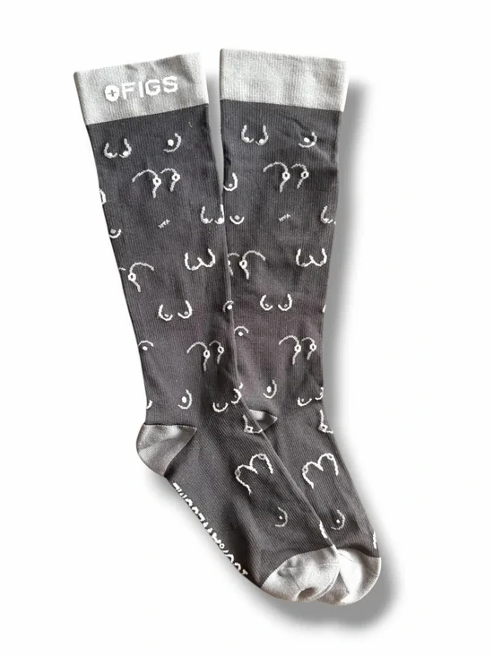 FIGS Limited Edition Breast-Patterned Compression Socks Size Small Unisex