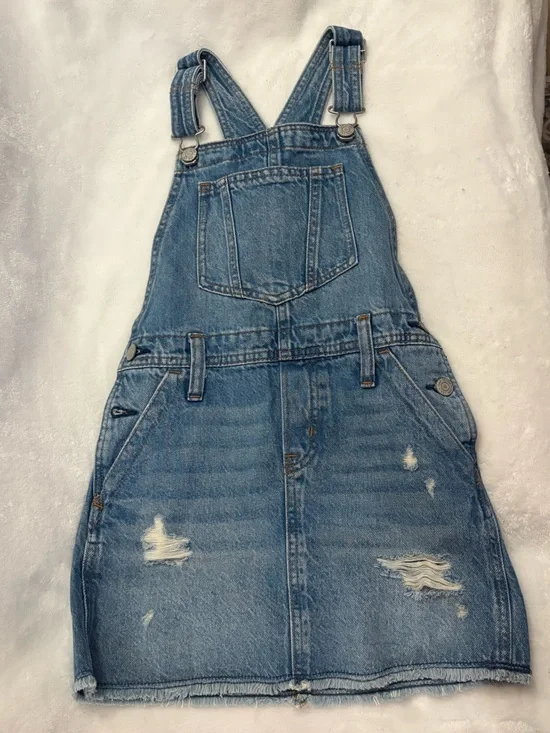 Kids Blue Denim Overall Dress - Classic Casual One-Piece