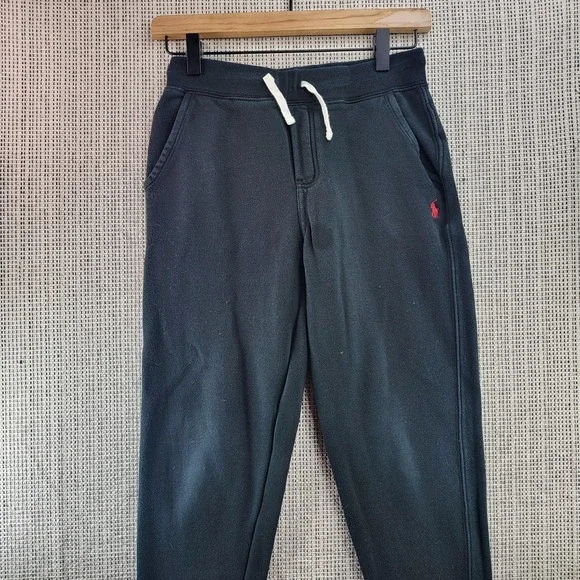 Polo Ralph‎ Lauren Pants Boys Medium (10-12) Black Sweatpants Joggers Cuffed