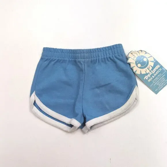 Vintage Tog-a-longs Shorts Children's Sz 2T Blue Track Shorts 80s