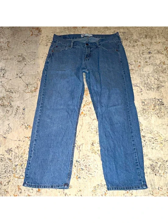 Levi's 550 Straight Boys Blue Medium Wash Jeans 14 Husky 33x28 Cotton A245