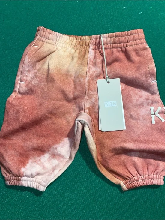 Kith Kids Tie-Dye Coral Pink Sweatpants