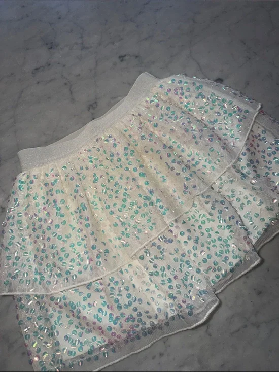 H&M Cream Iridescent Layered Tulle Skirt size 5t