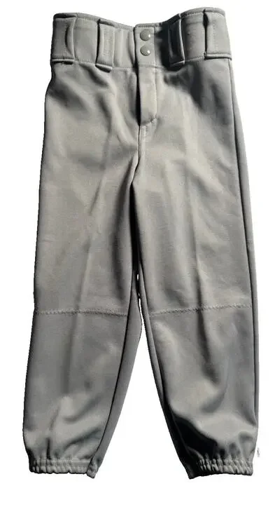 Augusta Sportswear Youth Small Gray Baseball Pants Elastic Cuff Belt Loops
