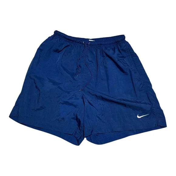 Vintage 90s Nike Nylon Embroidered Swoosh Athletic‎ Distressed Shorts Youth L