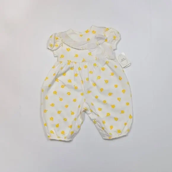 Vintage Bubble Romper Baby Girls Size 3-6m White Daisy Sz 3-6m Jumpsuit