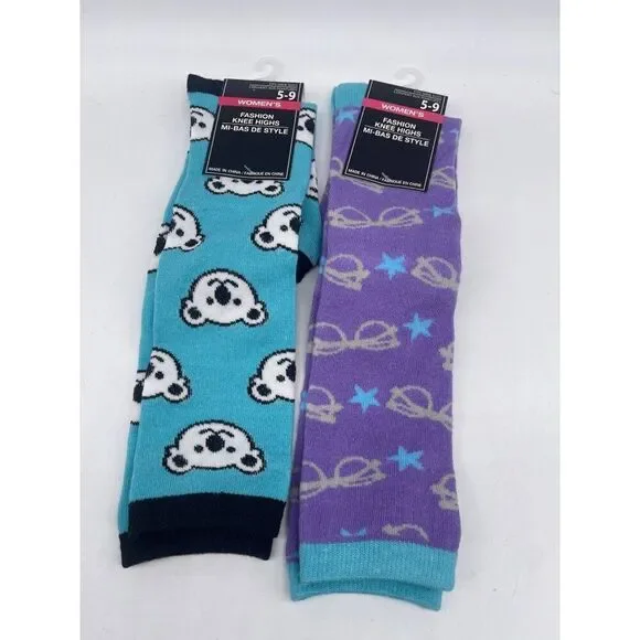 NWT Unbranded Women’s Fashion Knee High Socks Size 5-9 (2 pairs)