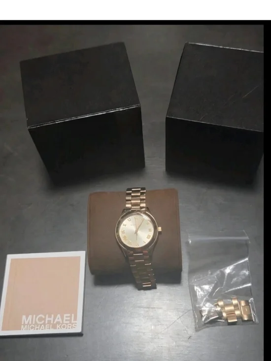 Michael Kors MK3456 Slim Mini Runway Gold Watch Set