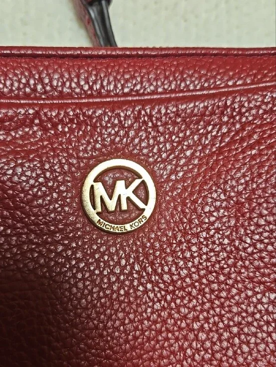 Michael Kors Red Pebbled Leather Crossbody with Gold Hardware
