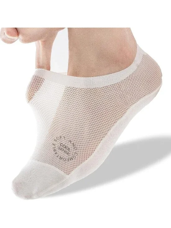 🧦Women‘s Black White 6 pairs Cool Sense Thin Non-Slip Nylon Diabetics Socks