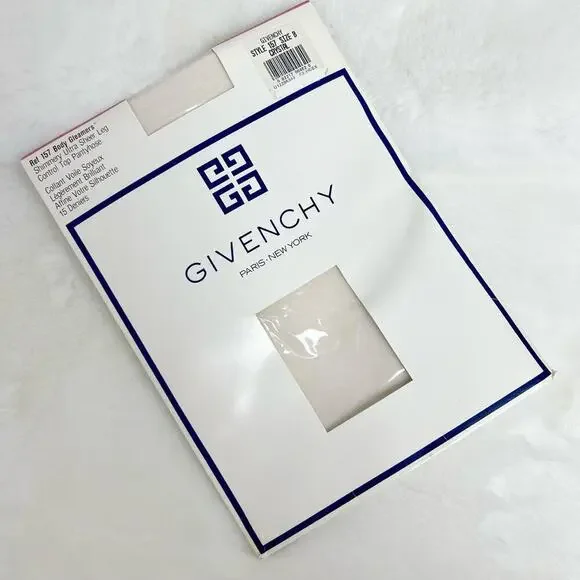 Vintage NEW GIVENCHY White Crystal‎ Shimmery Ultra Sheer Control Top Pantyhose