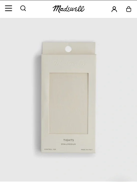 NWT MADEWELL Sheer Tights in Vintage Ivory size women’s medium/large