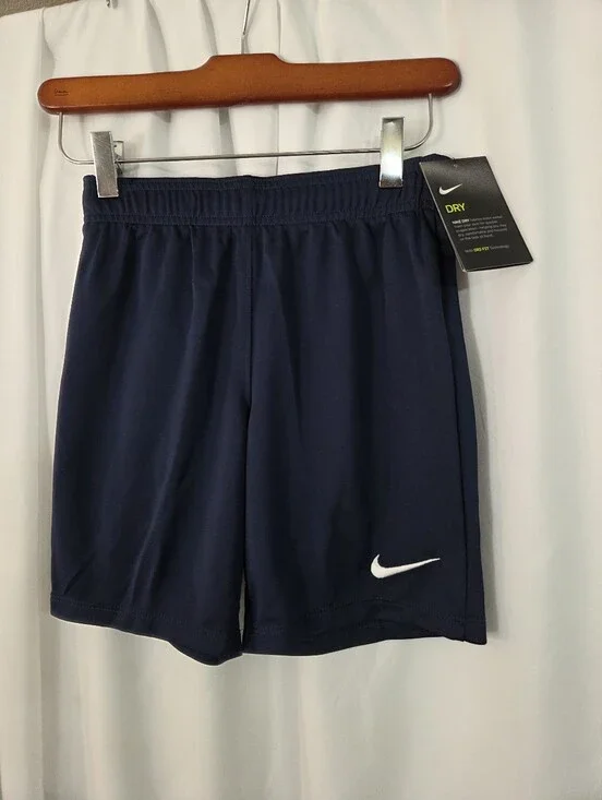 Nike Navy Athletic Shorts with White Swoosh NWT Youth Size S