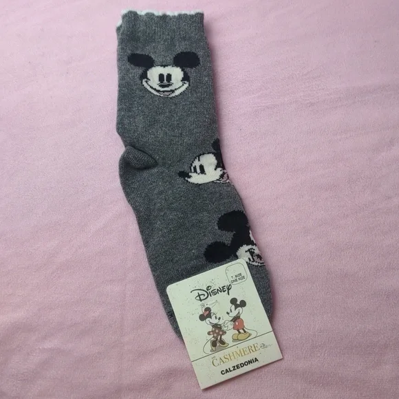 Calzedonia Disney Mickey Mouse Wool and Cashmere Gray Socks