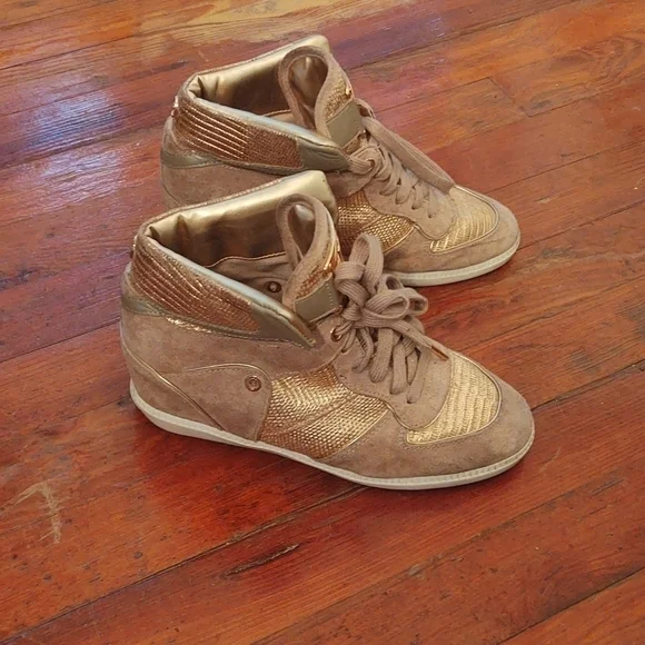 Michael Kors Nikko Wedge High Top Suede Sneakers Sz 8.5