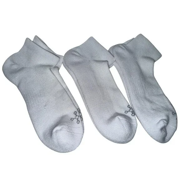 Tommy Copper Ankle Socks White Size Large Three Pair Athletic Activewear