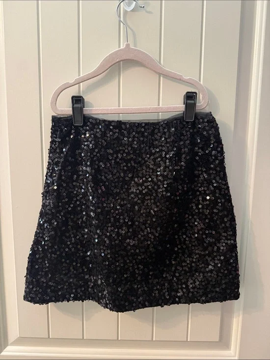 GAP Black Sequin Mini Skirt