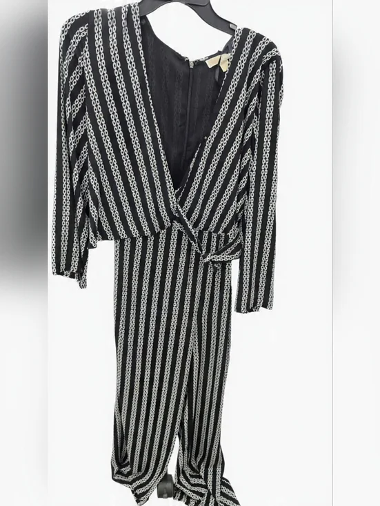 Michael Kors Chain Print Jumpsuit Fauz Wrap , Size 4