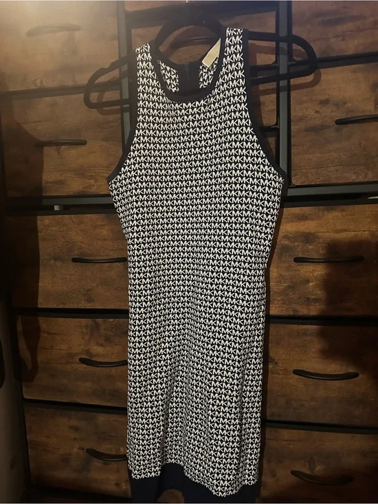 Michael Kors navy blue logo tank dress