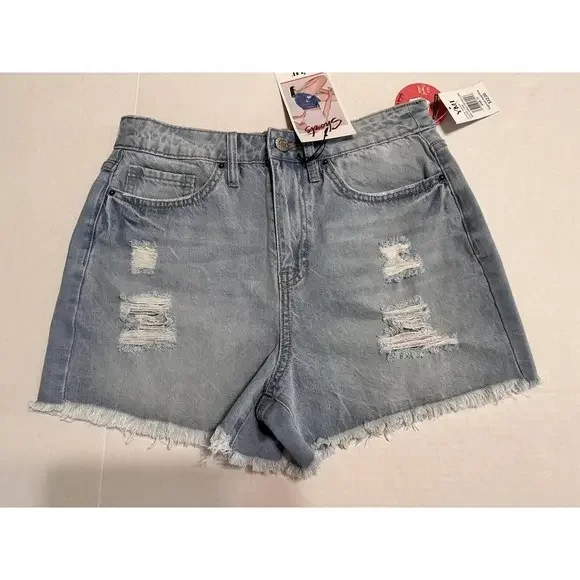 YMI Junior Distressed Shorts Size 11/ 30 Denim Light‎ Wash Dream Collection #864