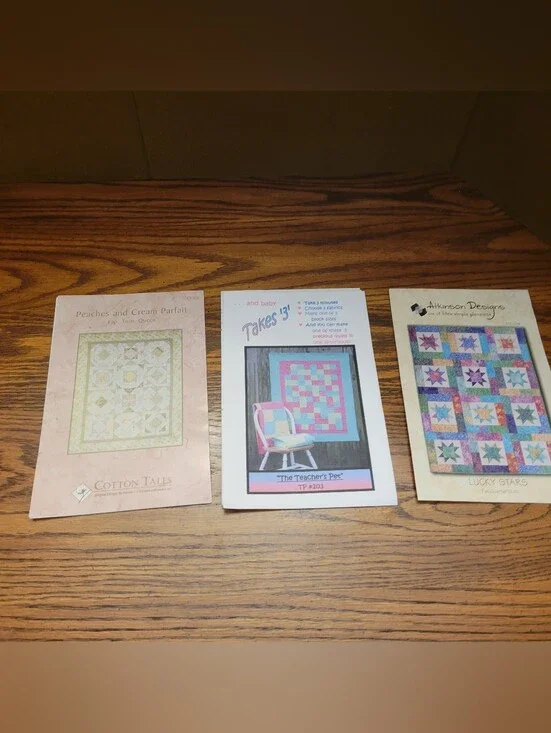 Lot of 3 New Quilt Designs Patterns Various Sizes