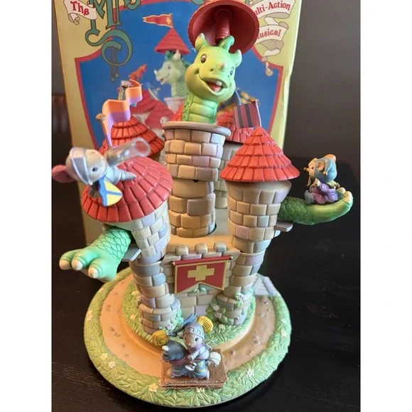 New Vintage Rare Enesco Puff The Magic Dragon Multi-Action Music Box 1991 572772