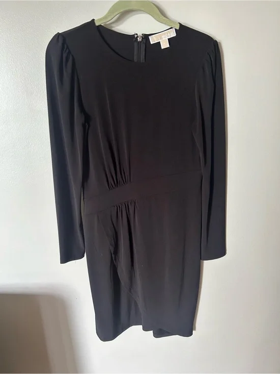 Micheal Kors Black Long-Sleeve Sheath Dress